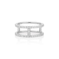 1.5mm Moissanite H Ring in 925 Sterling Silver