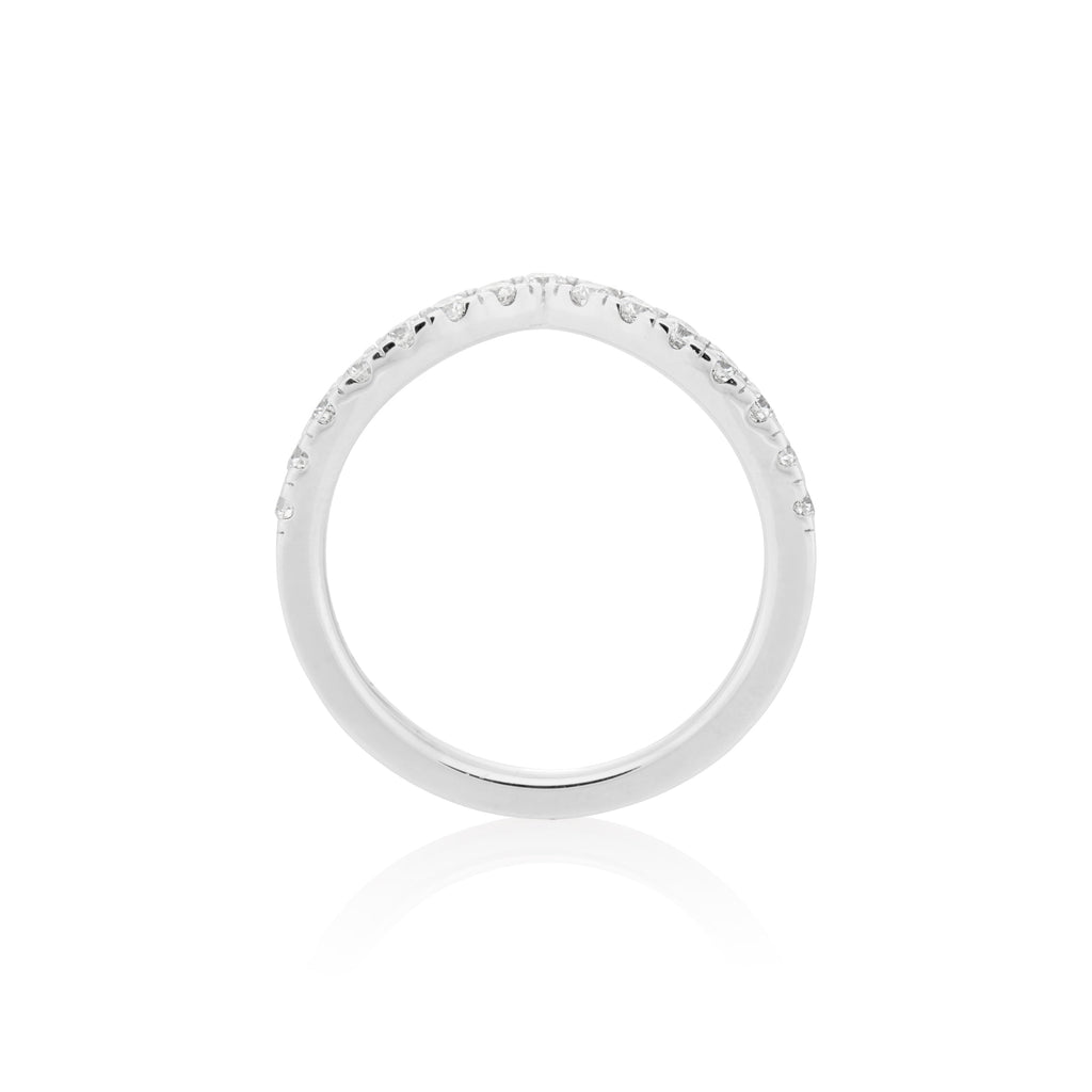 1.8mm Moissanite V Curve Ring in 925 Sterling Silver