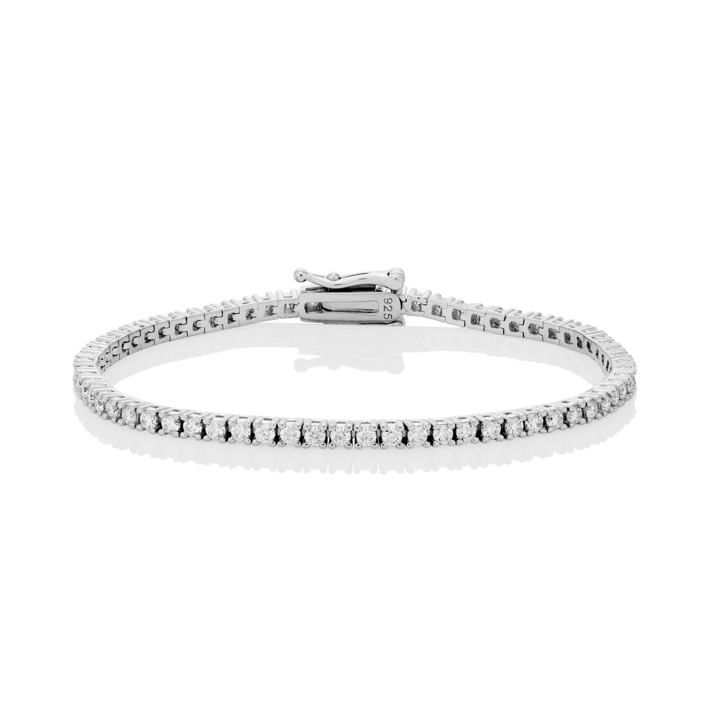 2mm Moissanite Tennis Bracelet in Solid 925 Silver