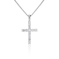 Moissanite Cross Pendant with Necklace in Silver