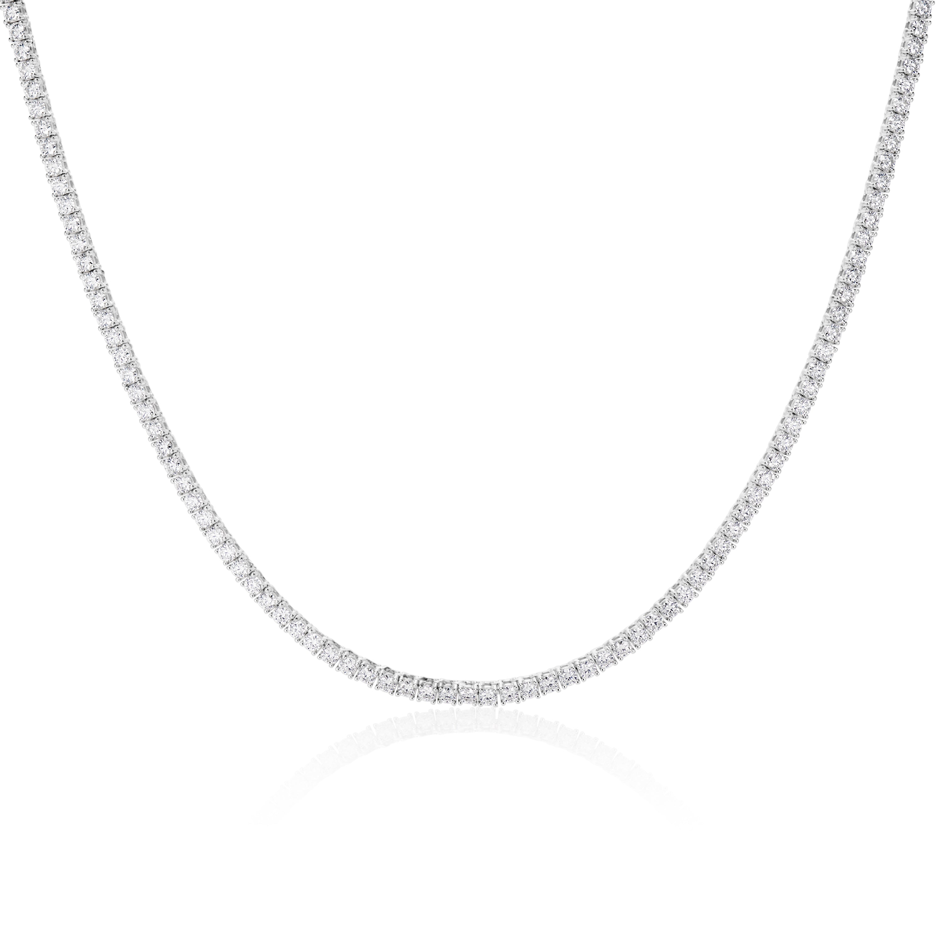 3MM Moissanite Tennis Necklace in Solid 925 Silver