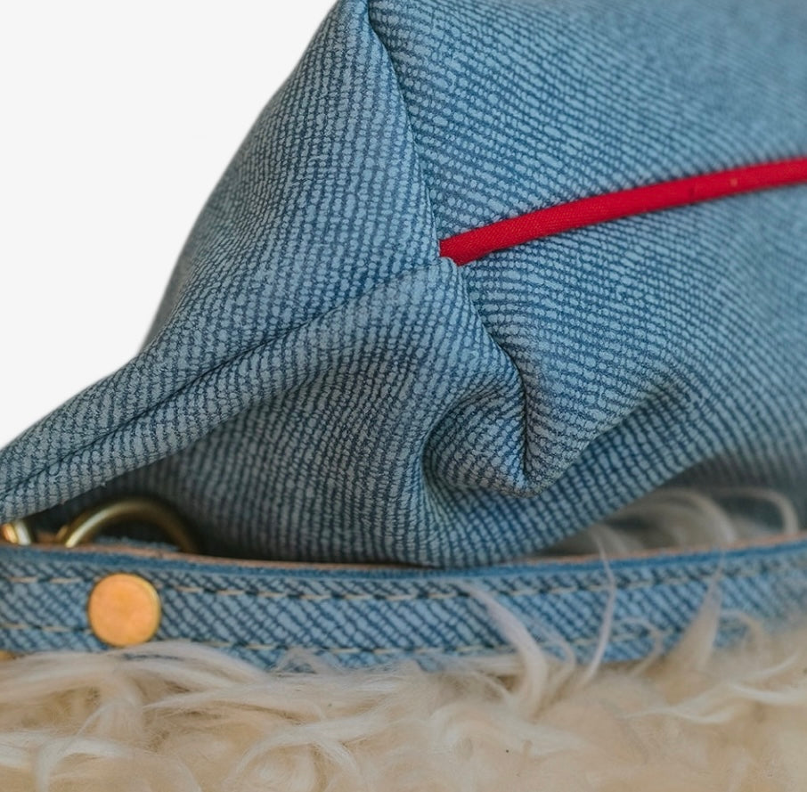 Baby Blair Shoulder Bag, Denim Printed Leather