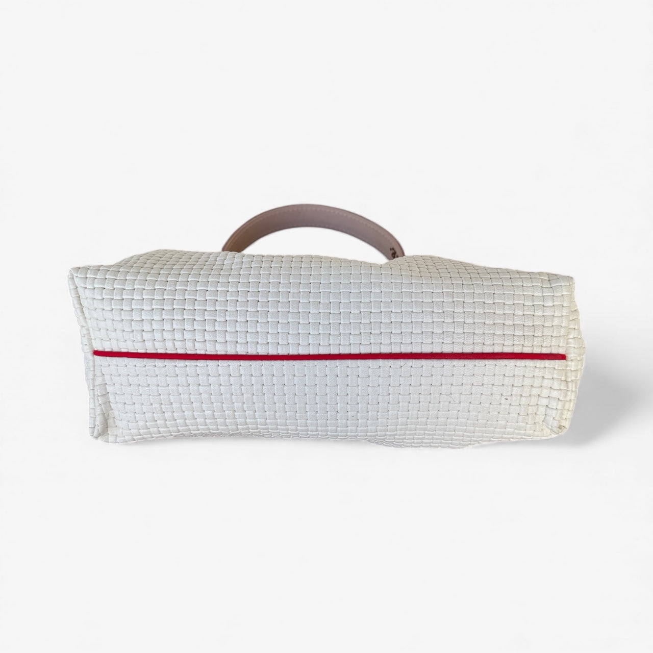 Blair Shoulder Bag, Cream Embossed Leather