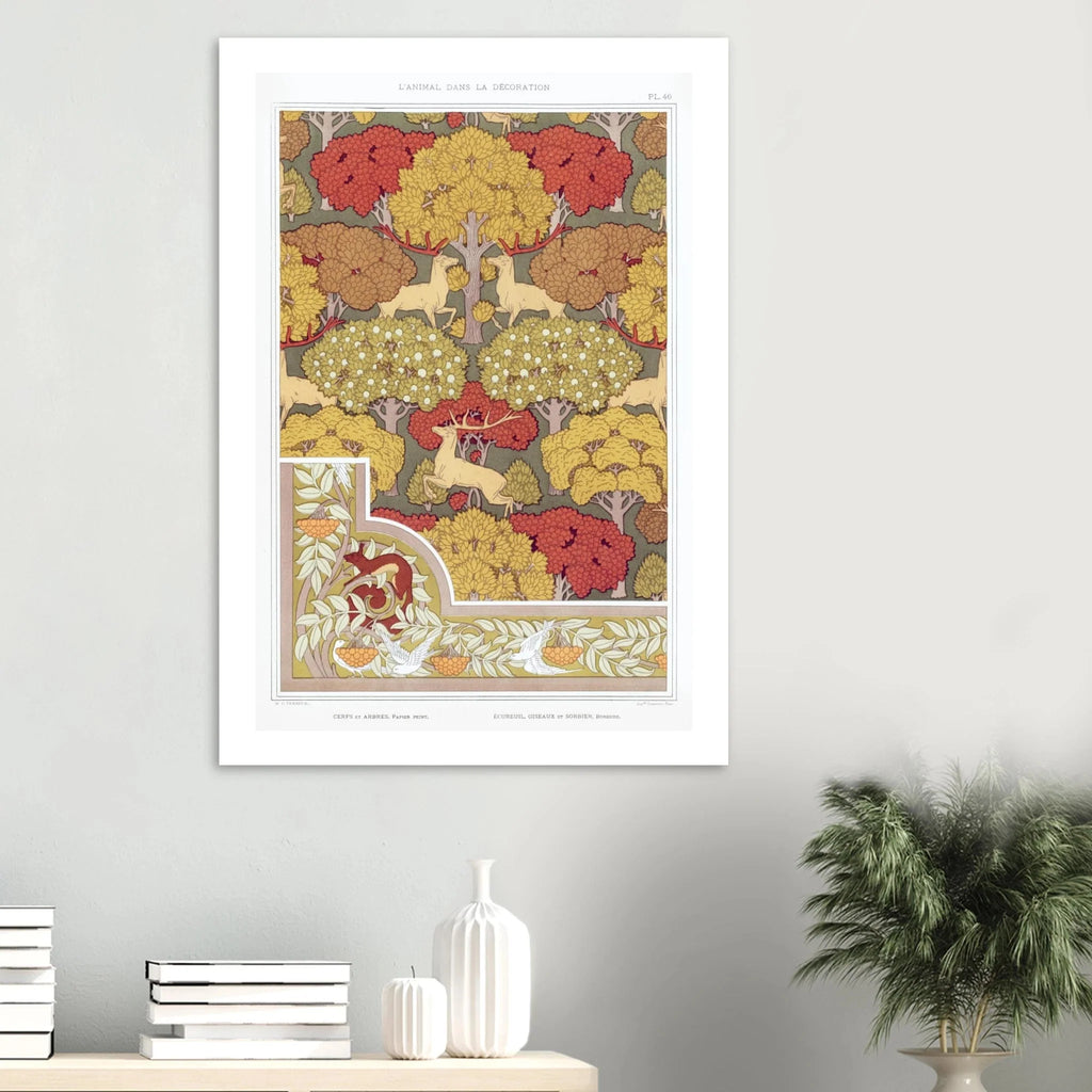 Aluminum Print | Cerfs et arbres