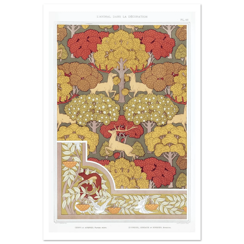 Aluminum Print | Cerfs et arbres