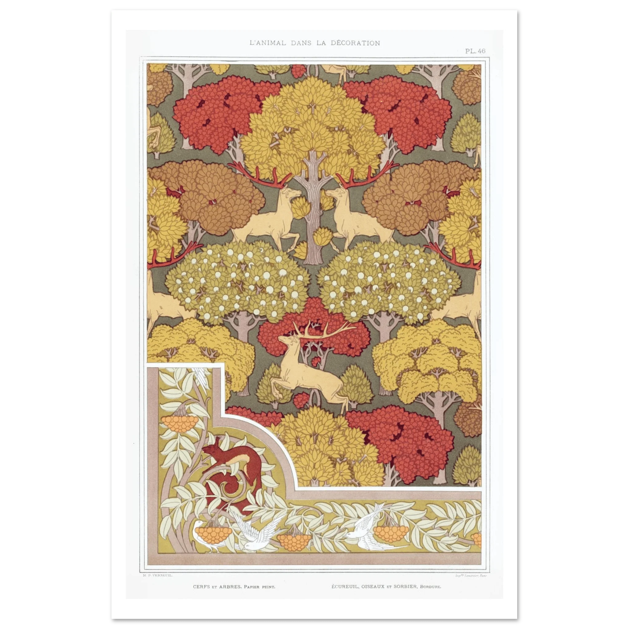 Aluminum Print | Cerfs et arbres