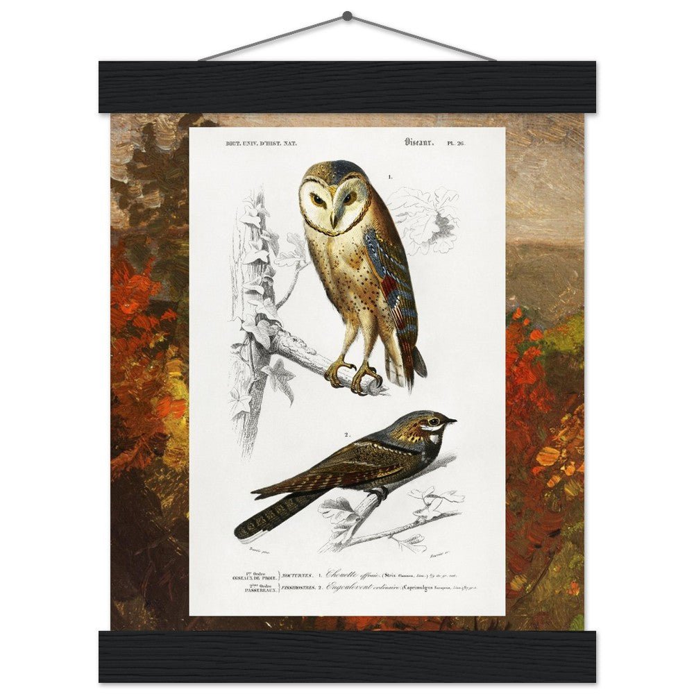 Birds & Autumn Treetops | Classic Semi-Glossy Paper Poster with Hanger