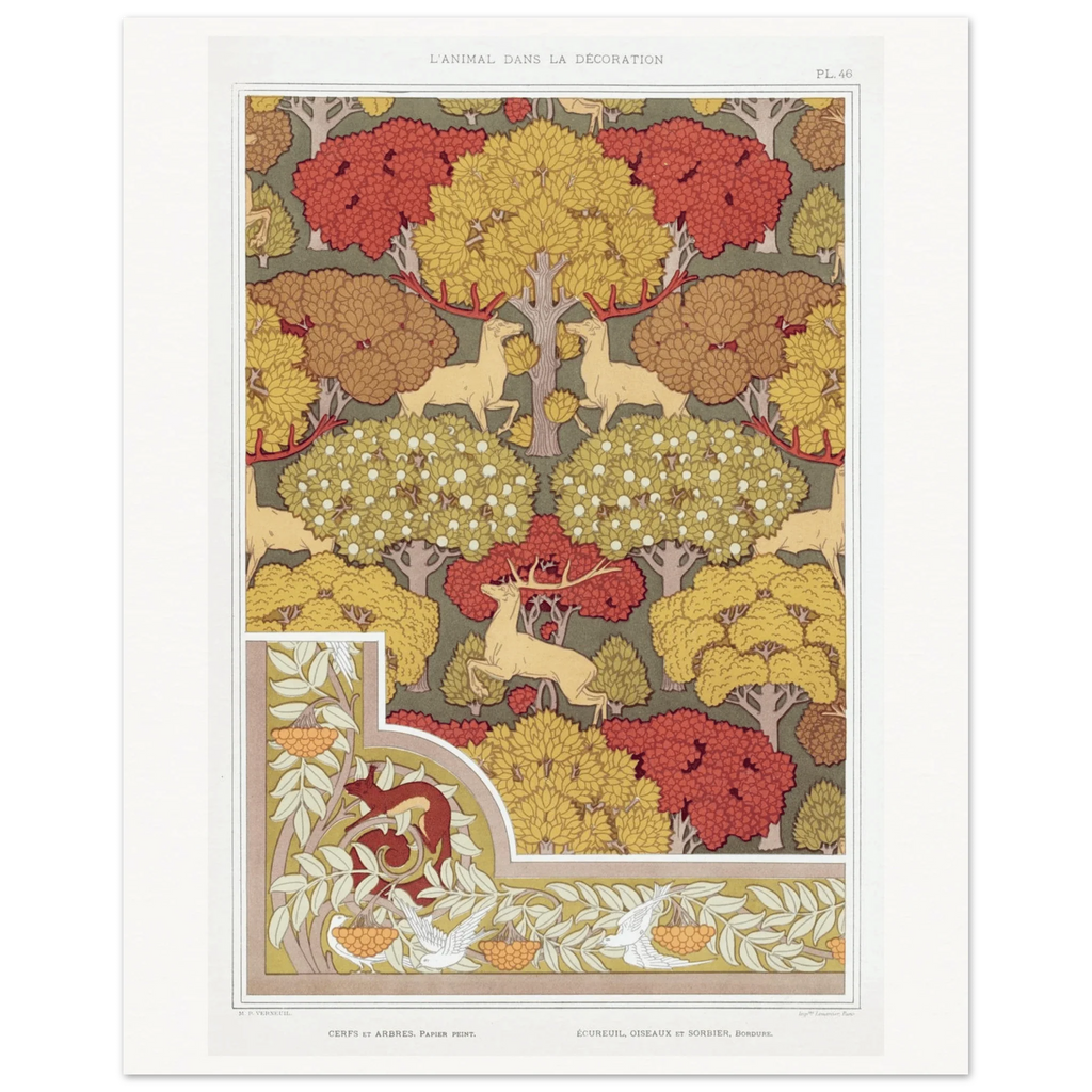 Cerfs et arbres | Museum-Quality