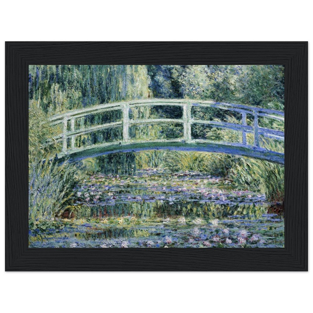 Claude Monet's "Water Lilies and Japanese Bridge" Wooden Framed Poster