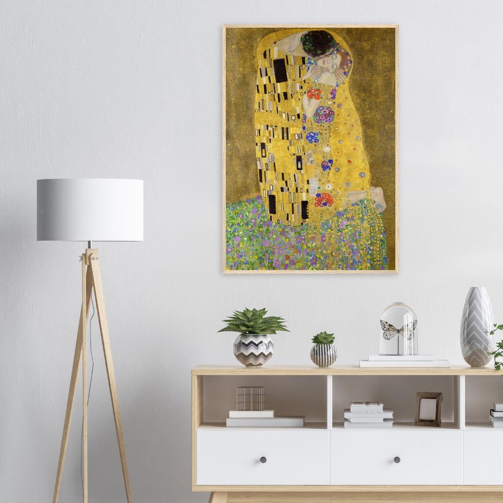Gustav Klimt "The Kiss" Wooden Framed Poster
