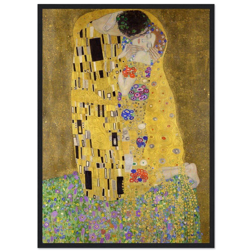 Gustav Klimt "The Kiss" Wooden Framed Poster