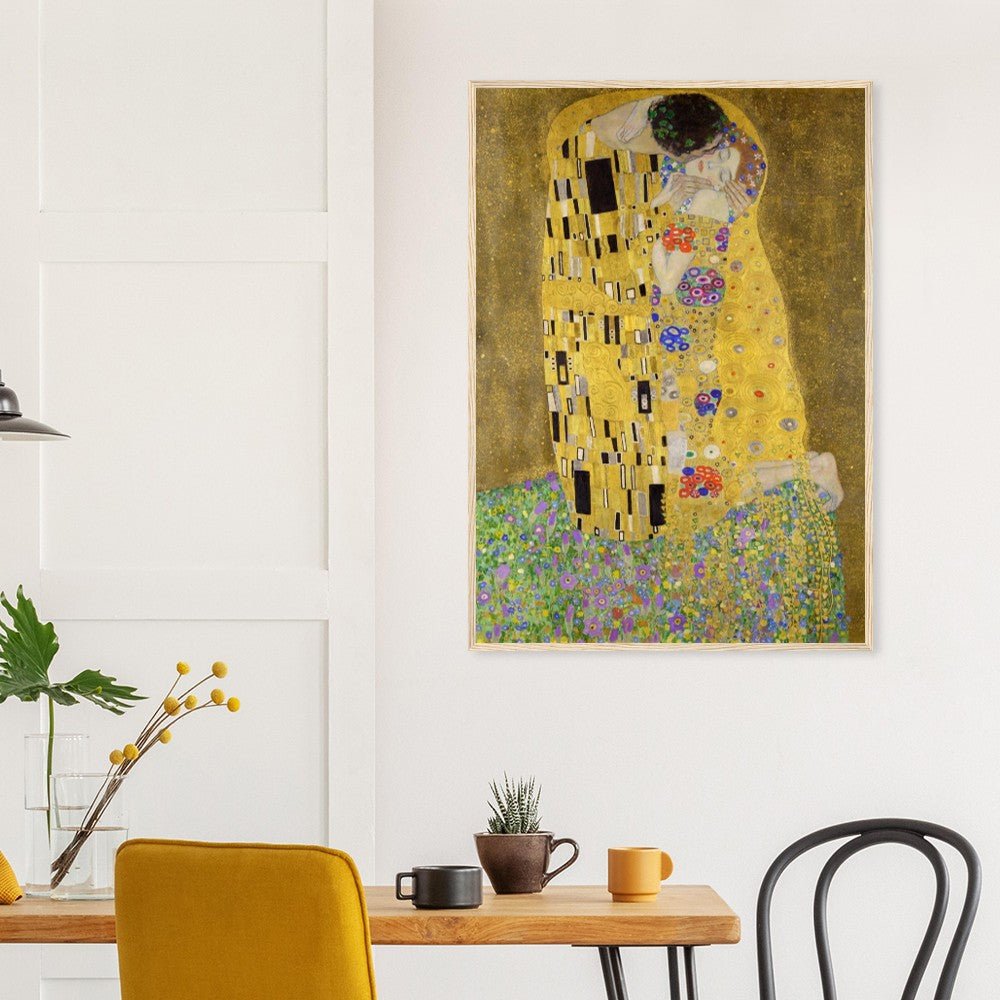 Gustav Klimt "The Kiss" Wooden Framed Poster
