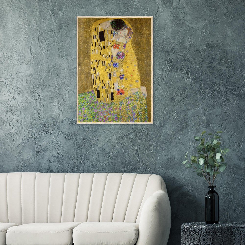 Gustav Klimt "The Kiss" Wooden Framed Poster