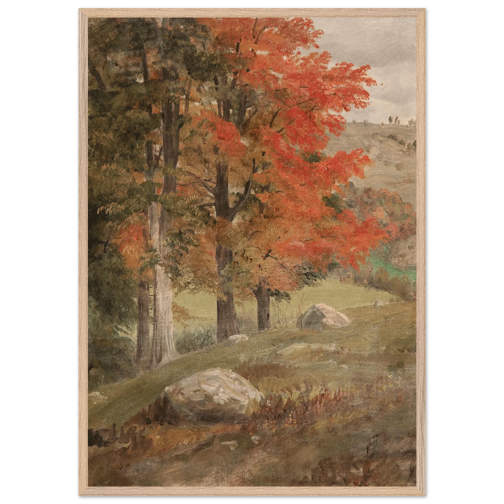 Premium Wood Frame Print  | Woods in Autumn