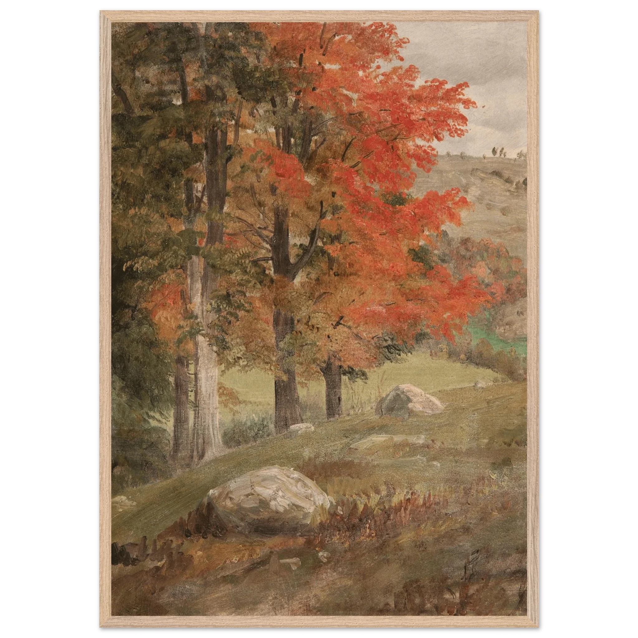 Premium Wood Frame Print  | Woods in Autumn