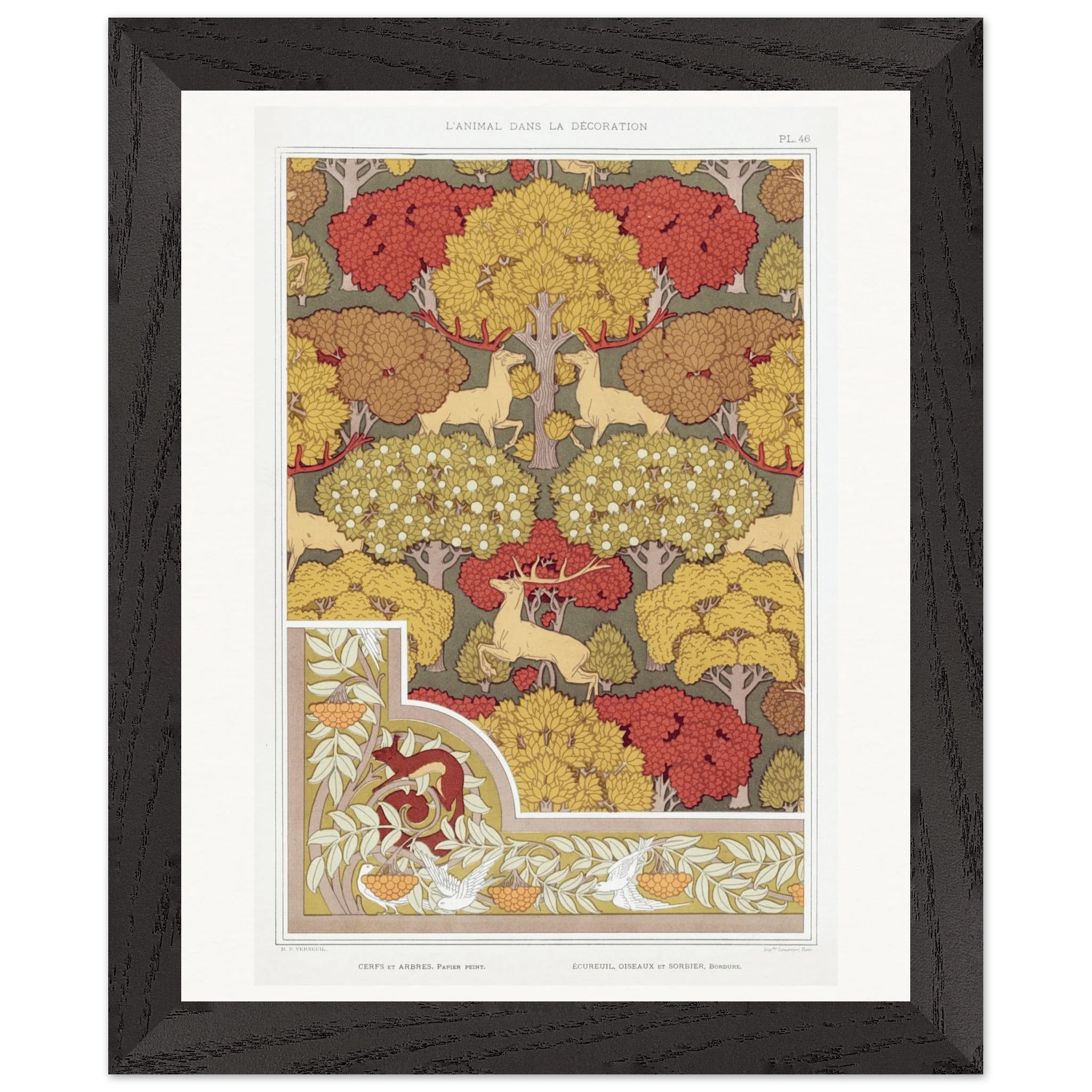 Premium Wooden Framed | Cerfs et arbres